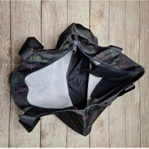 Victoria's secret PINK black rainbow ombre large weekender tote bag - Picture 7 of 9